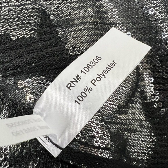 NEW Boston Proper Silver Black Star Sequin Top Blouse Size XXS - Picture 9 of 11